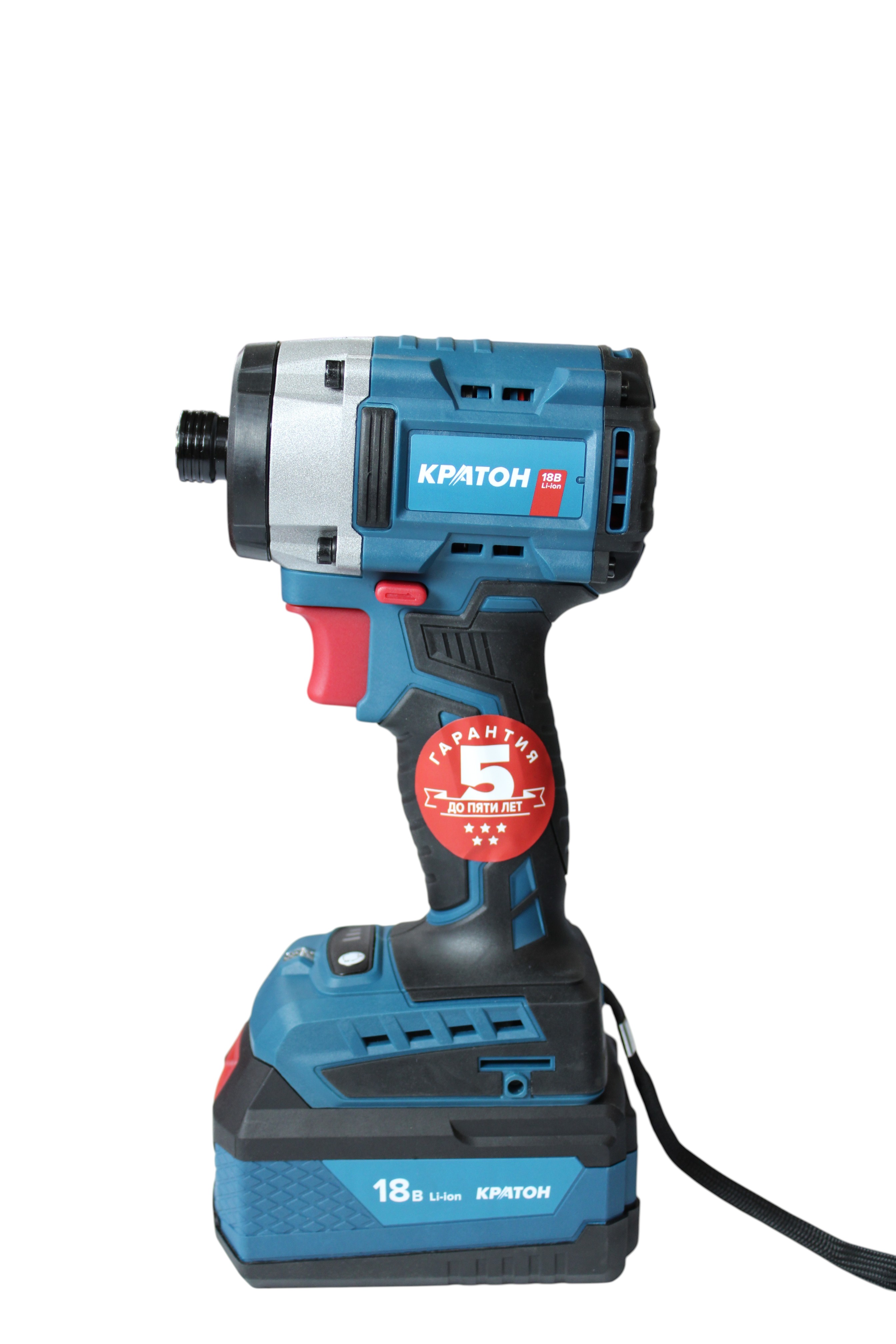 Винтоверт аккумуляторный ударный бесщеточный КРАТОН BID18CD-250N-OFA SET (АКБ 4,0А·ч; ЗУ + кейс)