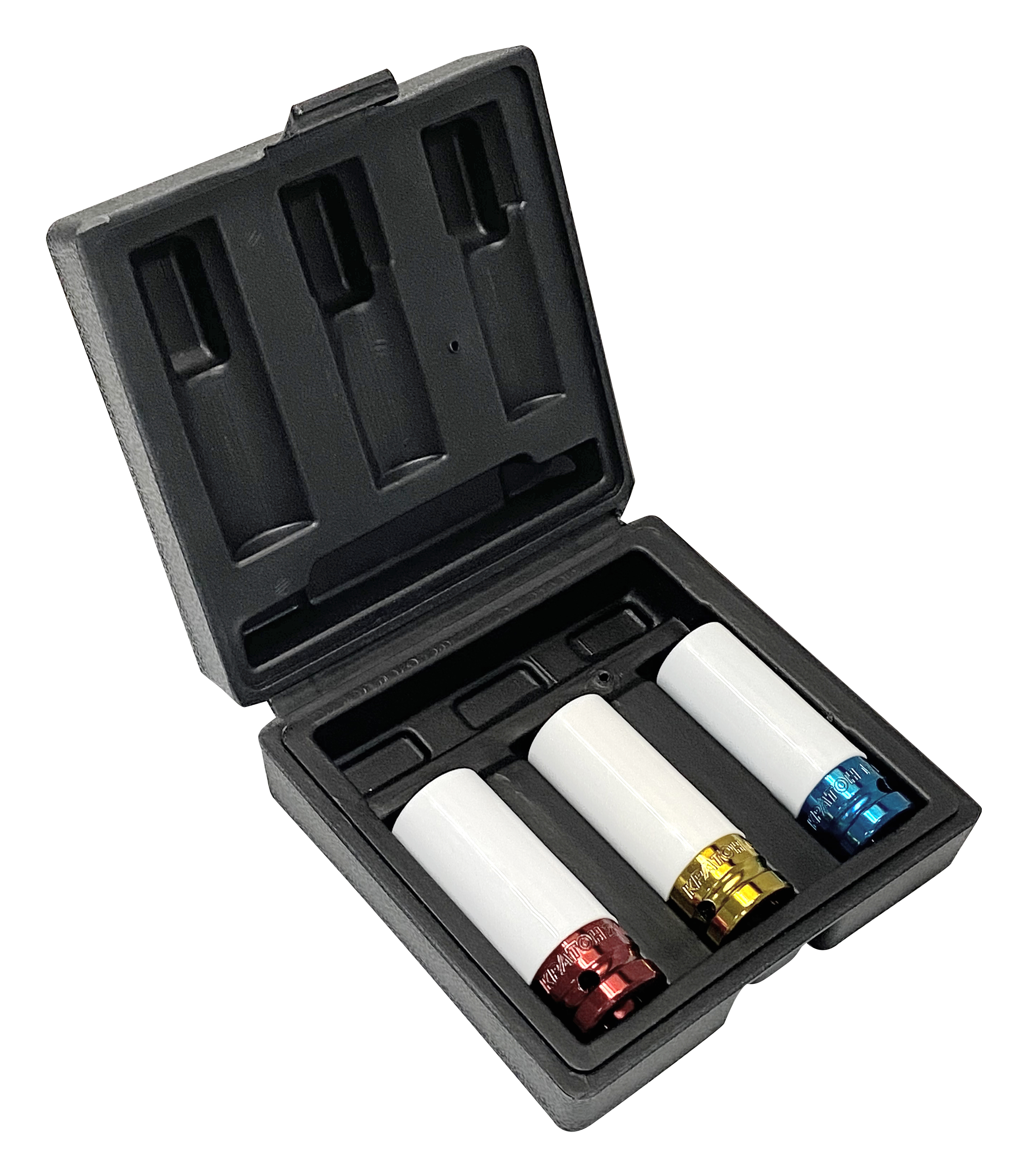 Набор ударных удлиненных торцевых головок Кратон 1/2" 17,19,21 мм в кейсе