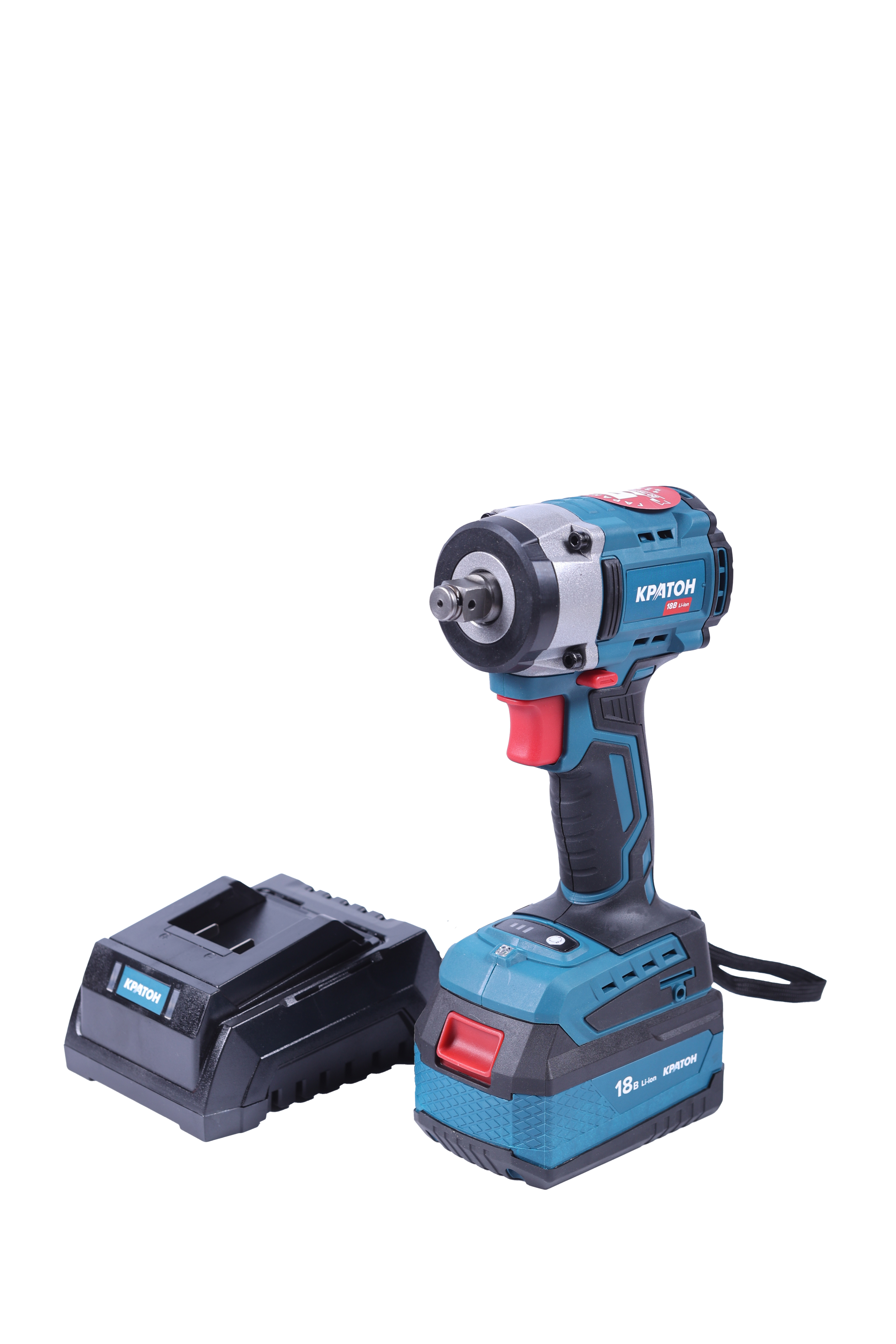 Гайковерт аккумуляторный ударный бесщеточный КРАТОН BIW18CD-400N-OFA SET (АКБ 4,0А·ч; ЗУ + кейс)