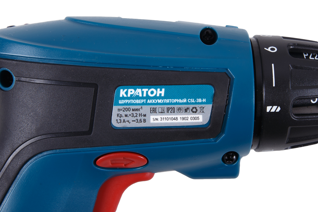 Шуруповерт аккумуляторный Кратон CSL-3B-H