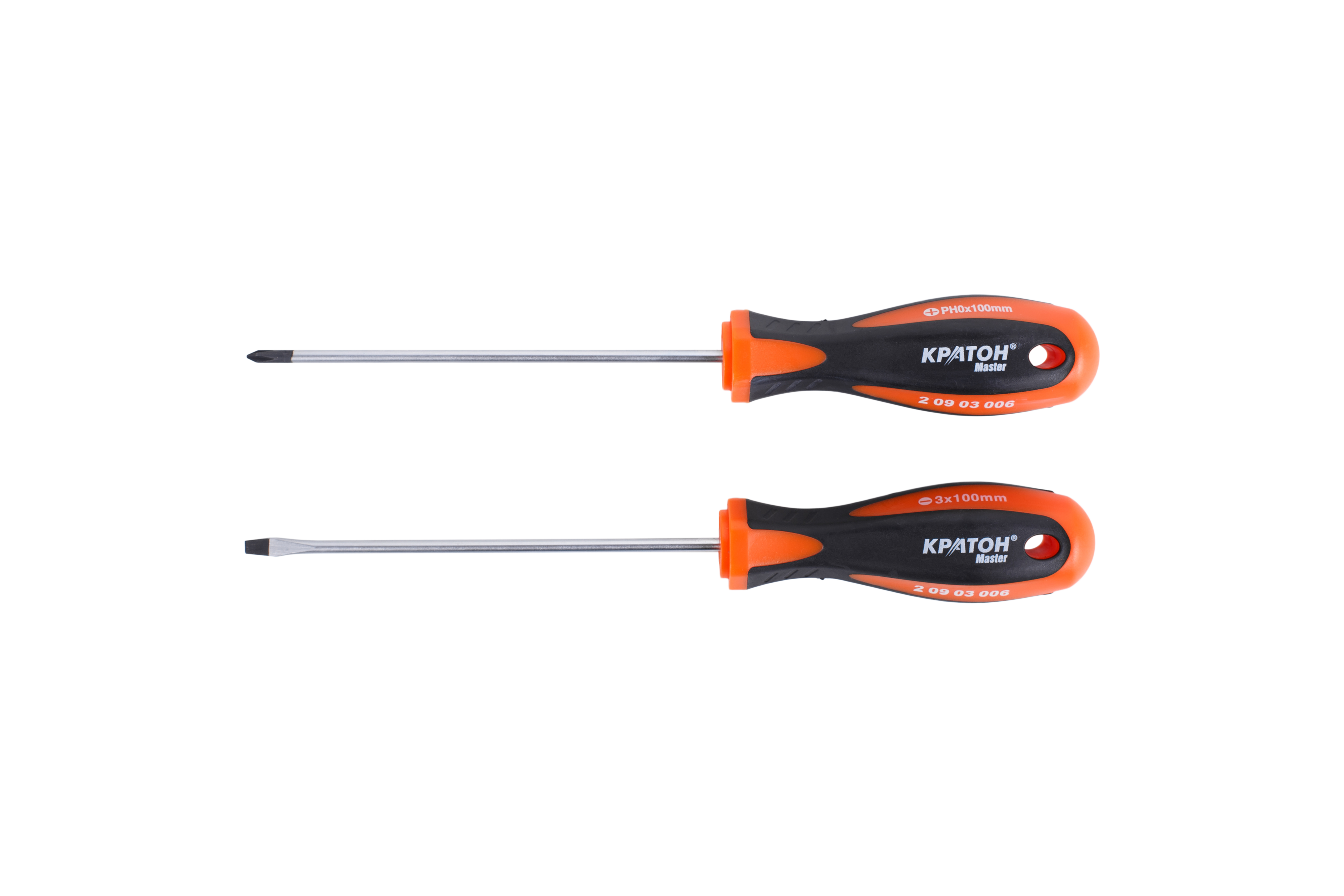 Набор отверток с двухкомпонентными рукоятками Кратон Master SSS-06, 2 пр., блистер