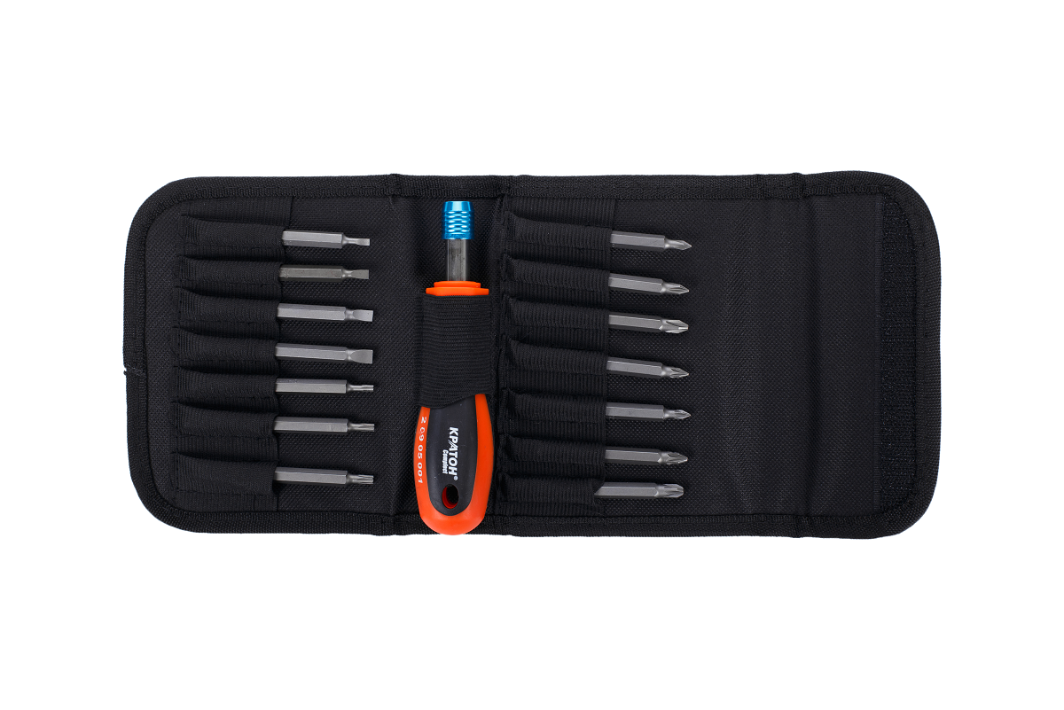 Отвертка Кратон переставная Complect SSK-01, набор 14 пр.