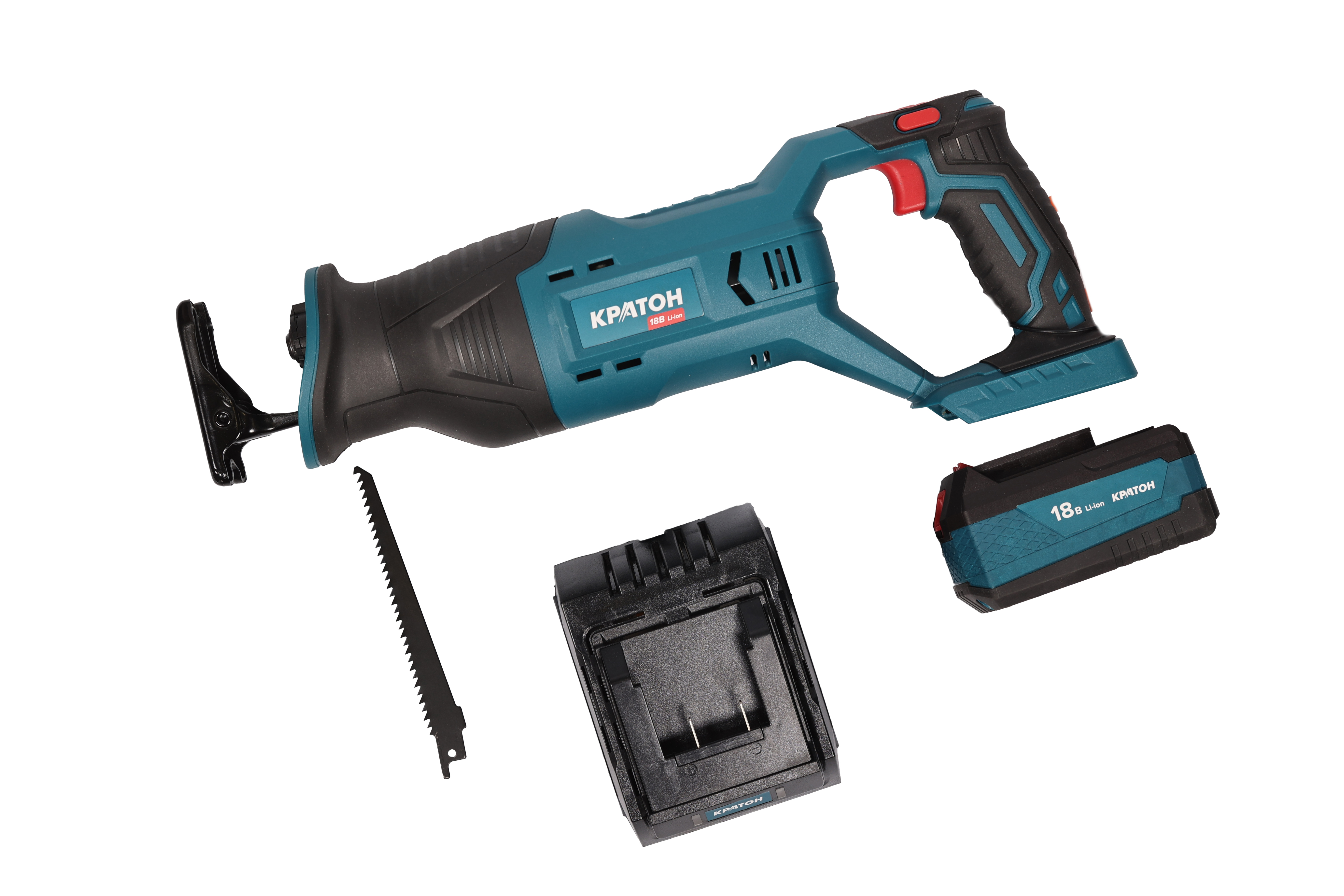 Пила сабельная аккумуляторная КРАТОН RS18DC-115-OFA SET (АКБ 4,0А•ч; ЗУ)