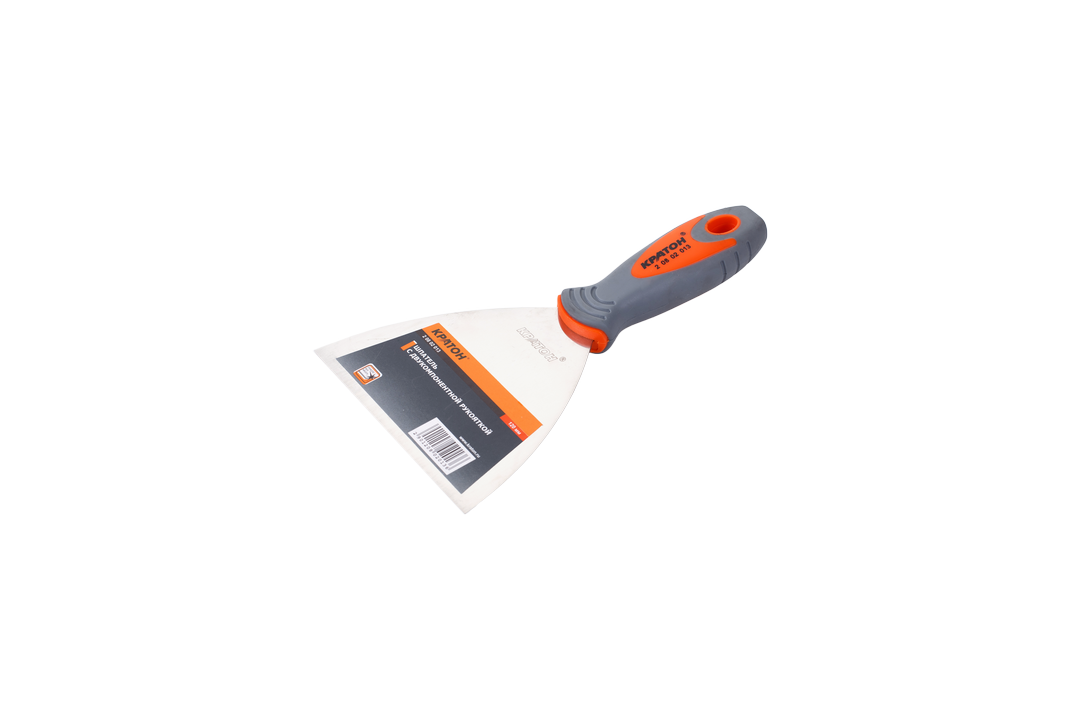 Шпатель Кратон нержавеющий с двукомпонентной рукояткой 120 мм