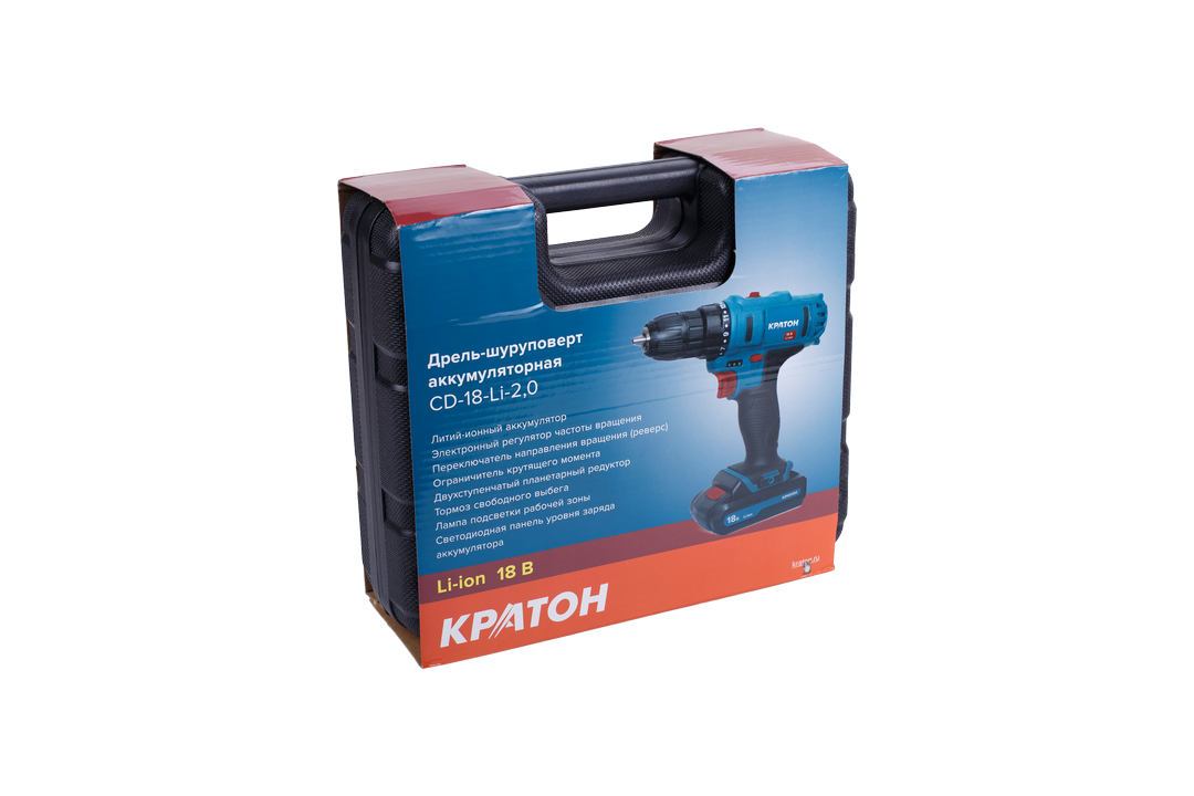 Дрель-шуруповерт аккумуляторная Кратон CD-18-Li-2,0